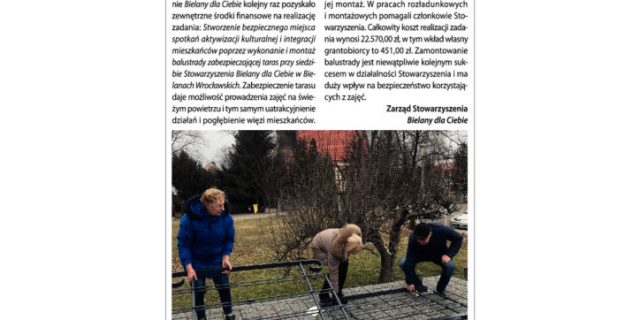 Artykuł z gazetki „Moja Gmina, Moja Wieś”