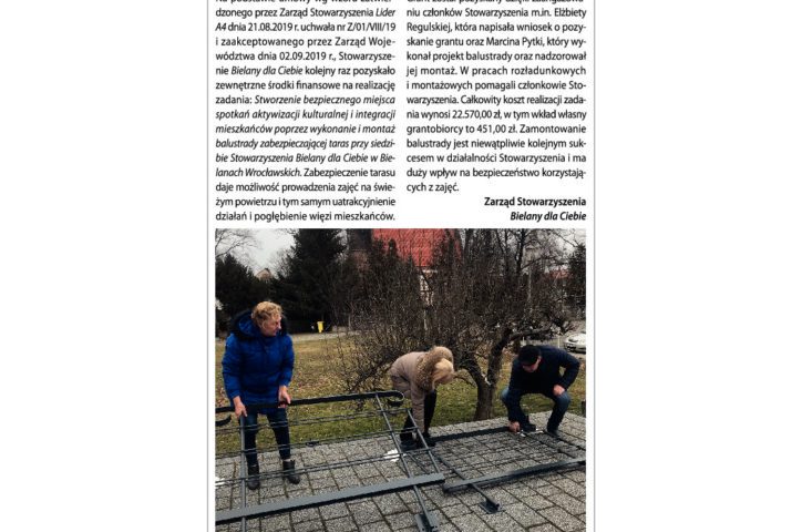 Artykuł z gazetki „Moja Gmina, Moja Wieś”